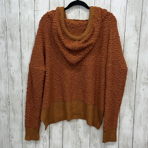 POL Popcorn Hoodie Pullover Sweater Pocket Adjustable Strings Large Rust Orange - Picture 5 of 7